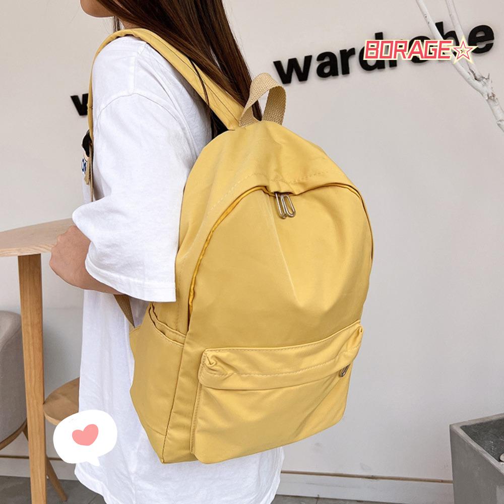 BORAG Ba Lô Đi Học / Du Lịch Sức Chứa Lớn Chống Thấm Nước Màu Trơn Đơn Giản Mới Cho Tuổi Teen
