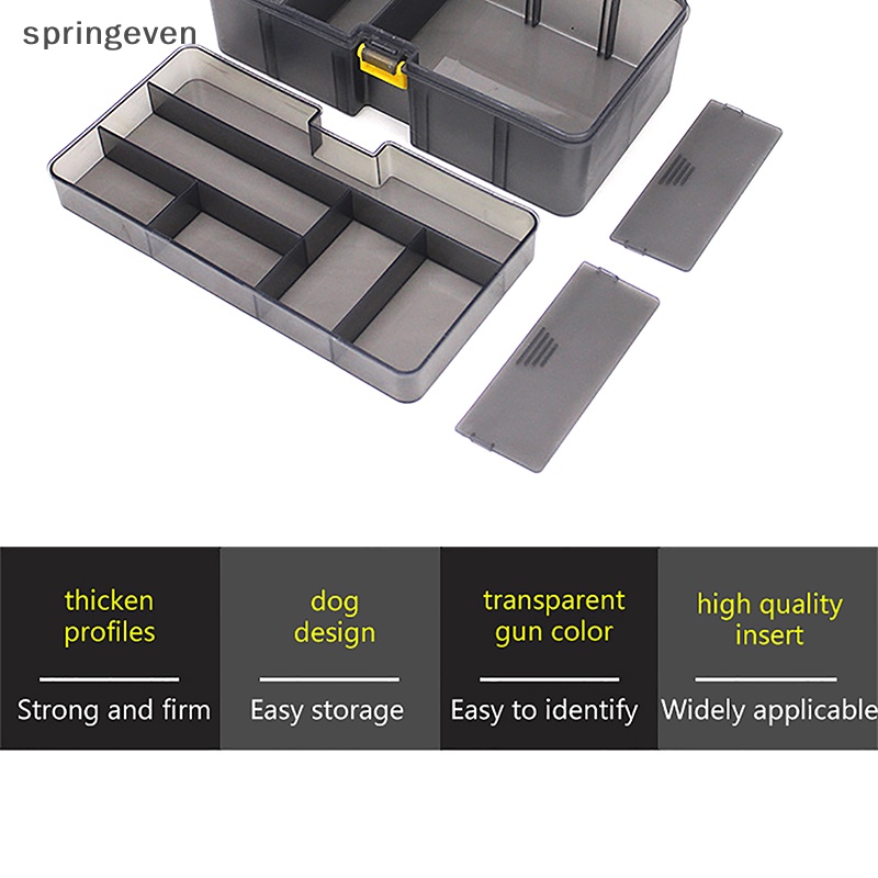 Hộp Đựng Mồi Câu Cá Giả Bằng Nhựa Pp Hai Lớp Màu Sắc Xám