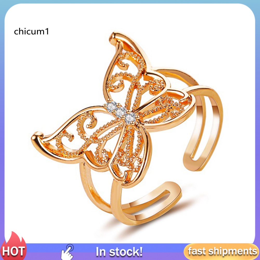 Nhẫn Hình Bướm Đính Đá Thời Trang Dành Cho Nữ