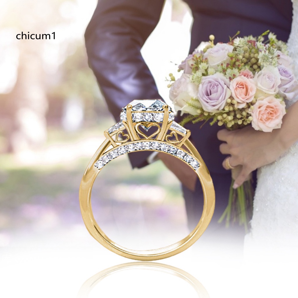 Set 2 Nhẫn Hợp Kim Đính Đá Zircon Sáng Tạo Cho Nữ