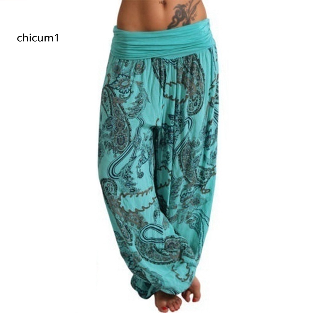 Quần Baggy Dài In Họa Tiết Thời Trang Boho Cho Nữ