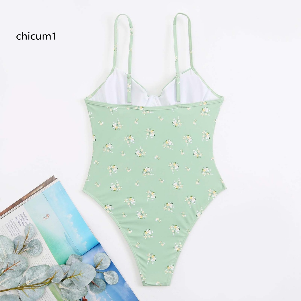 Đồ Bơi Một Mảnh Hở Lưng Họa Tiết Hoa Khô Thoáng Nhanh Cho Nữ