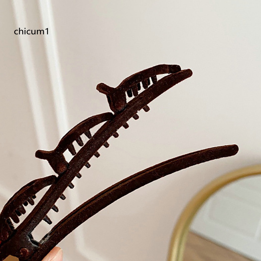 Kẹp Tóc CC Bằng Thép Không Gỉ Màu Trơn Chống Trượt Có Răng Tiện Dụng Cho Nữ