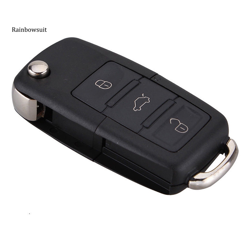 Vỏ Bọc Chìa Khóa Điều Khiển Từ Xa 3 Nút Gấp Gọn Cho Bora Passat Golf Polo Jetta