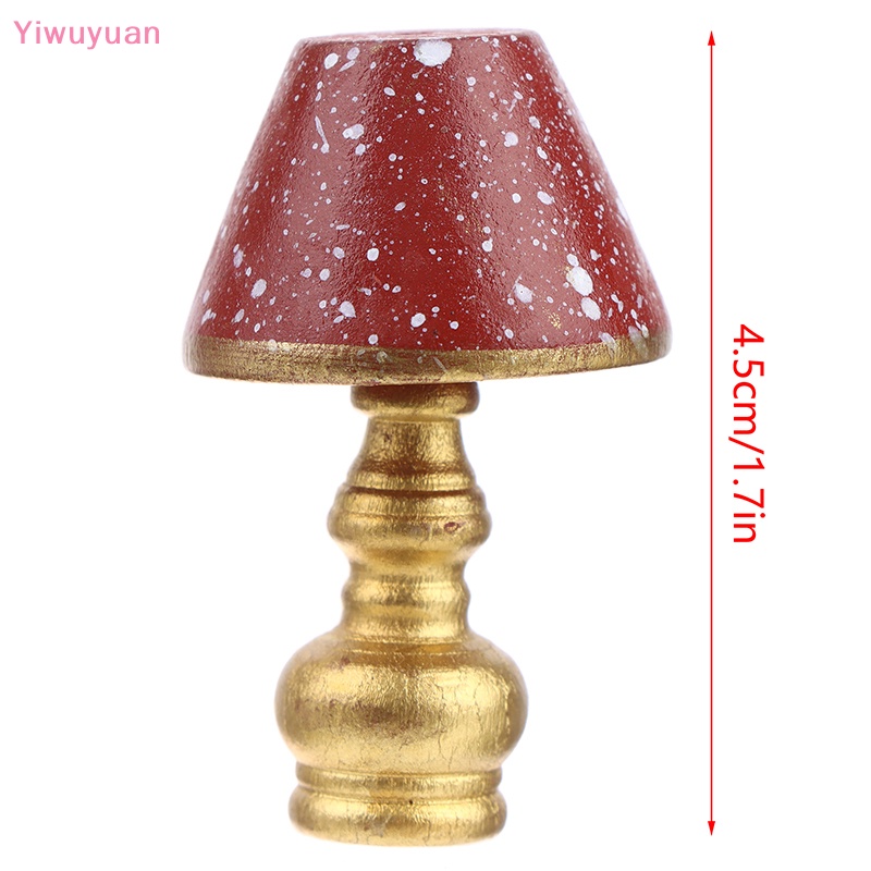 Mô Hình Đèn Bàn Màu Đỏ Phong Cách Retro Cho Nhà Búp Bê Tỷ Lệ 1: 12 Mới