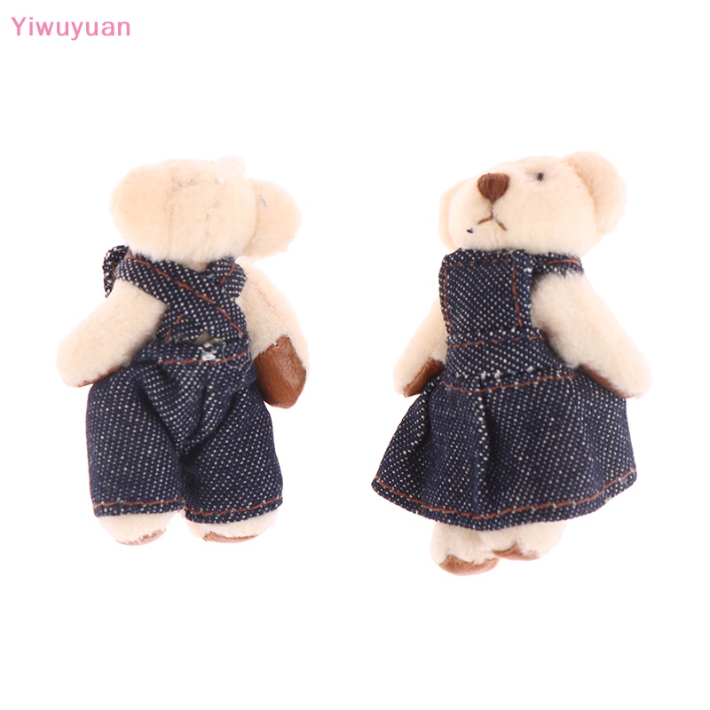 Bộ 2 Móc Khóa Hình Gấu / Thỏ Nhồi Bông 5cm Dễ Thương