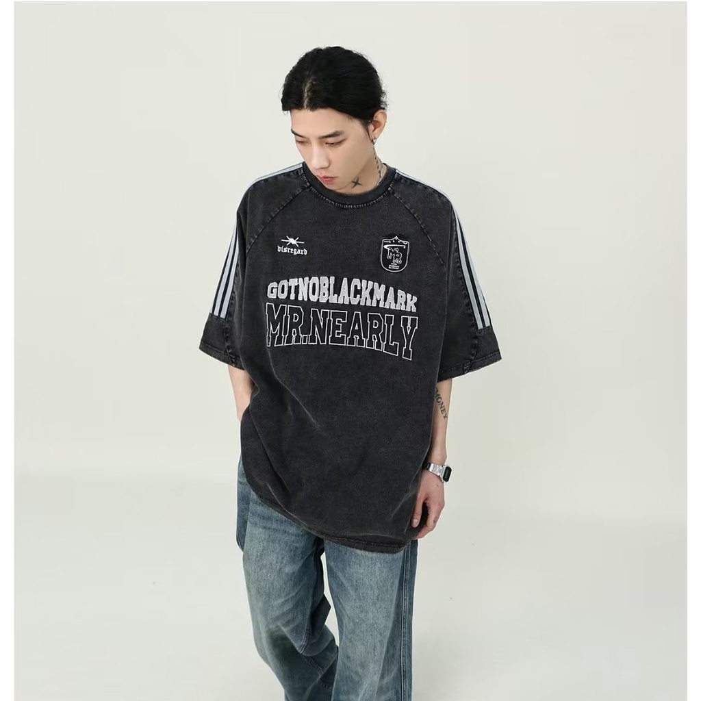 Áo Thun Unisex Tay Ngắn In Hình Phong Cách Đường Phố Cổ Điển Đường Phố Nước Giặt Rửa Được Kiểu Mỹ Mùa Hè Cho Nam Và Nữ