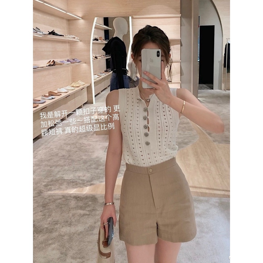 Vòng Cổ Dệt Kim Nửa Nút Pha Lê Kim Cương Khoét Lỗ Công Nghiệp Nặng Phong Cách Mới Mùa Hè