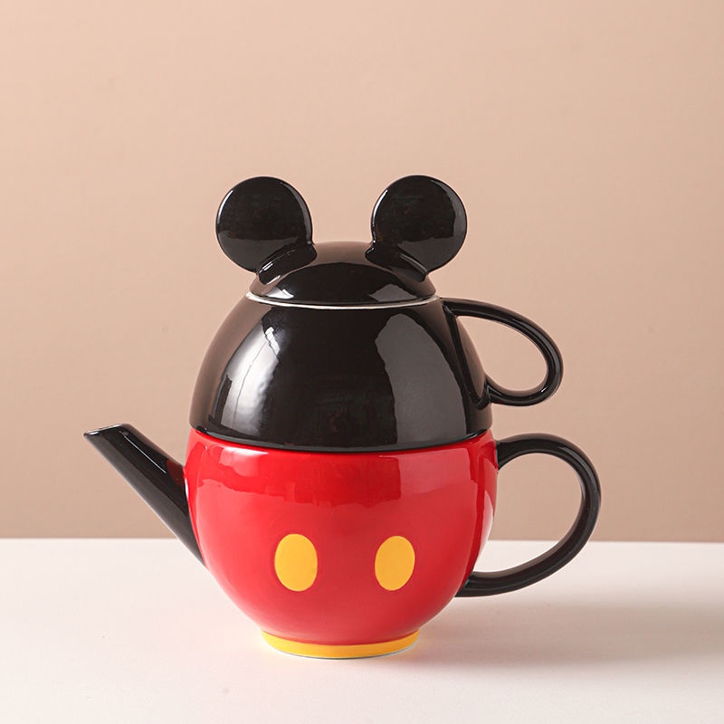 Bộ Cốc Uống Trà Bằng Sứ In Hình Chuột Mickey Hoạt Hình Dễ Thương