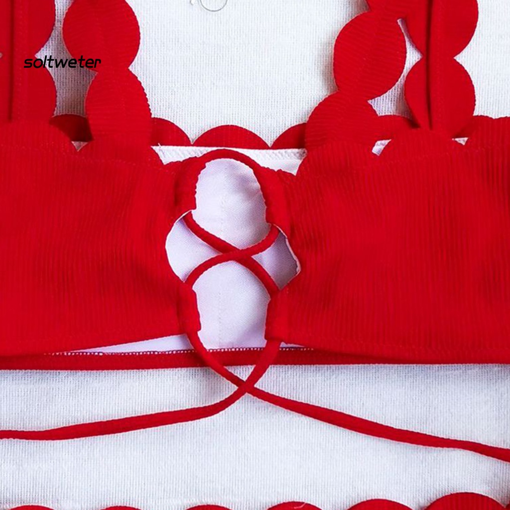 Bộ Bikini 2 Mảnh Có Viền Nâng Ngực Màu Sắc Đơn Giản Quyến Rũ Cho Nữ