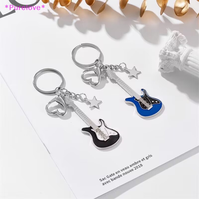 Móc Khóa Hình Đàn Ghi Ta Y2k / Ngôi Sao / Trái Tim Phong Cách Vintage Thời Trang 2023 Mới