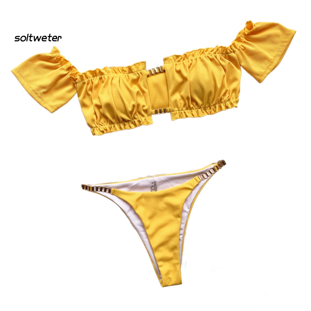 Bộ Bikini 2 Mảnh Màu Sắc Thời Trang Gợi Cảm Cho Nữ