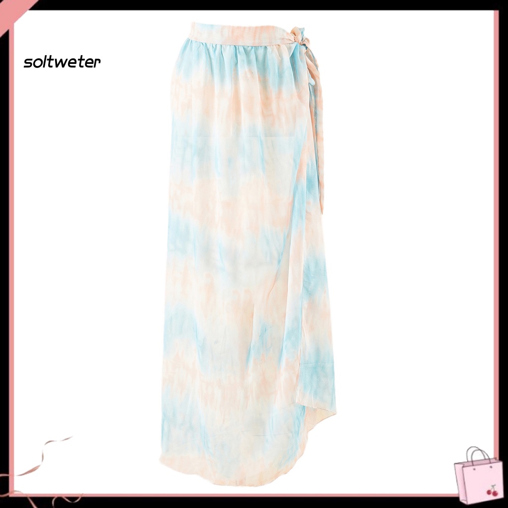 Chân Váy Quấn Bikini Màu Nhuộm Gradient Họa Tiết Da Báo Quyến Rũ