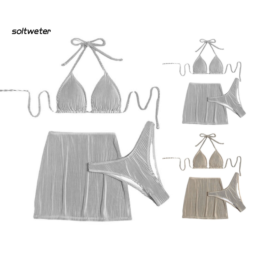 Bộ Bikini 3 Mảnh Có Dây Điều Chỉnh Màu Sắc Thời Trang Quyến Rũ Cho Nữ