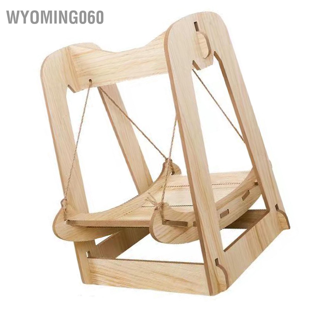 Wyoming060 Võng xích đu cho mèo bằng gỗ Ổn định Yên tĩnh Chống trầy xước Giường treo đồ dùng thú cưng