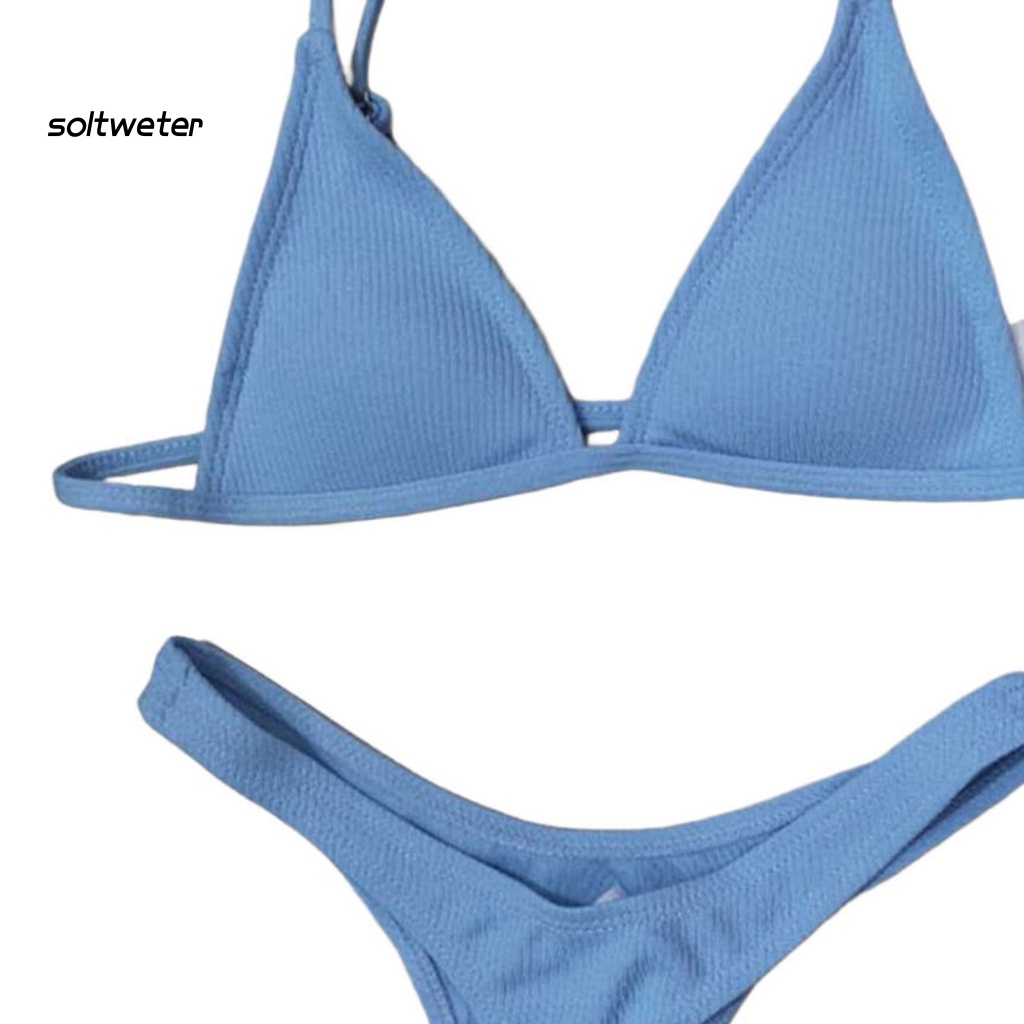 Bộ Đồ Bơi 2 Mảnh Cổ Chữ V Khoét Sâu Nhanh Khô Có Đệm Mút Dành Cho Nữ