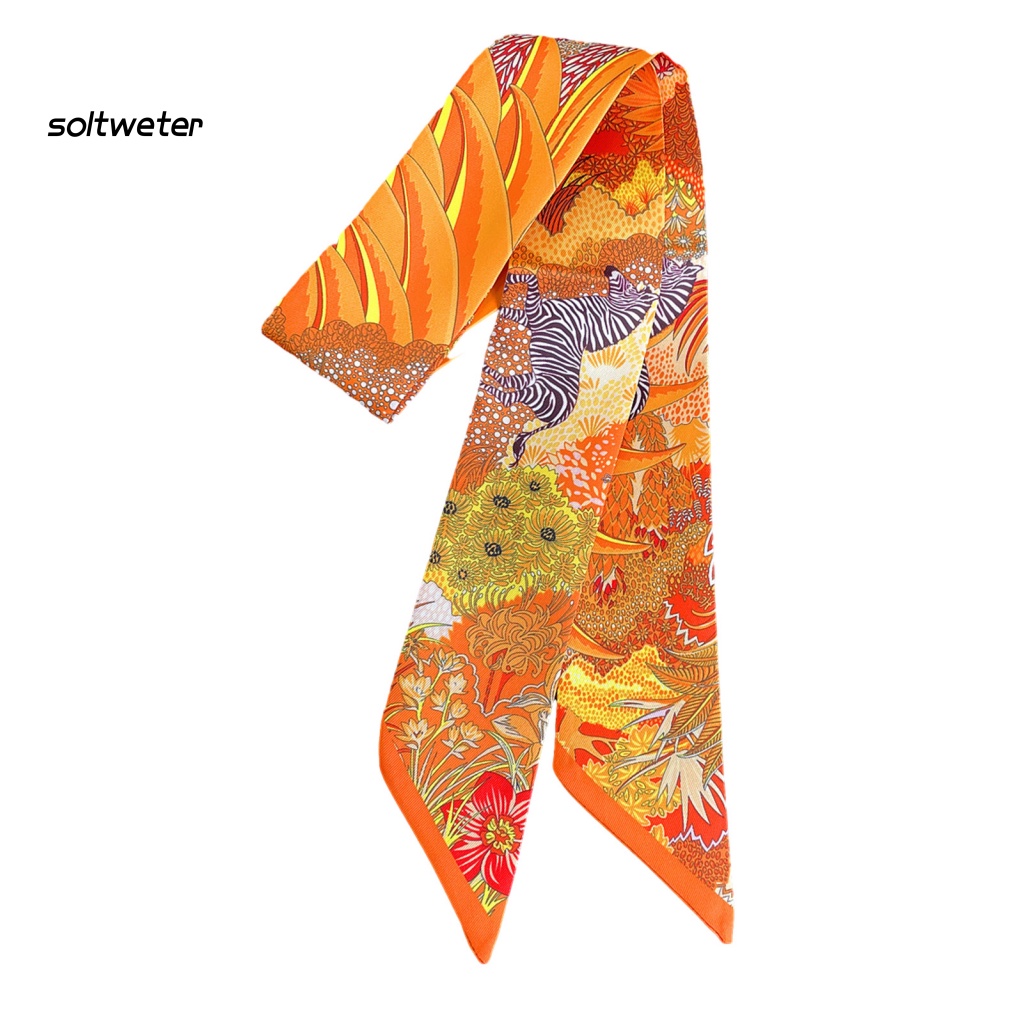 Khăn Choàng Cổ Bằng Lụa In Họa Tiết Hoa Nhiều Màu Sang Trọng Trang Trí Cho Nữ