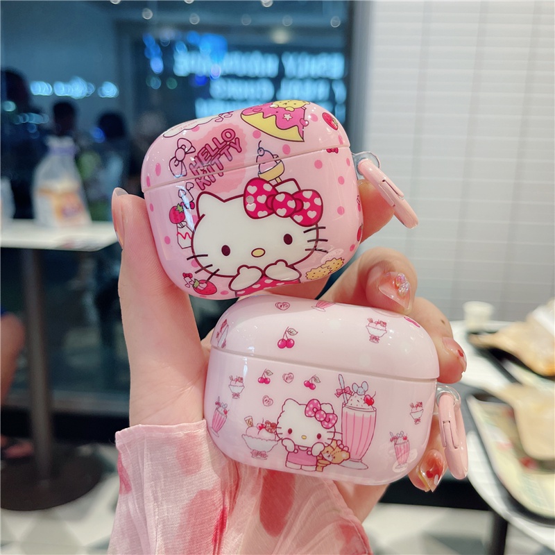 Vỏ Bảo Vệ Hộp Sạc Tai Nghe AirPods 1 2 3 Pro Hình Hello Kitty Dễ Thương
