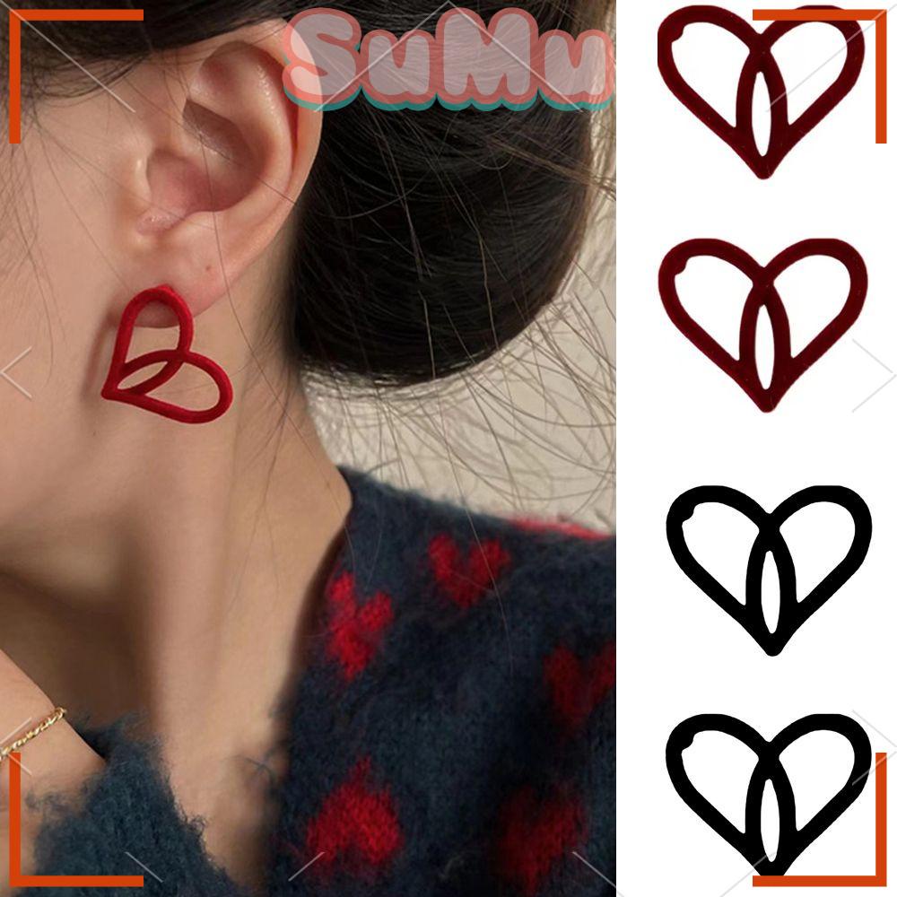 SUMU Bông Tai Hình Trái Tim Thời Trang