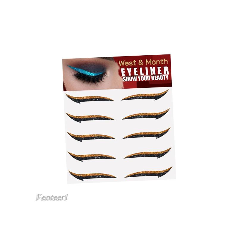 Bộ 5 Cặp Miếng Dán Kẻ Mắt Màu Lấp Lánh Dễ Sử Dụng Dùng Để Trang Điểm Hóa Trang Cho Nữ