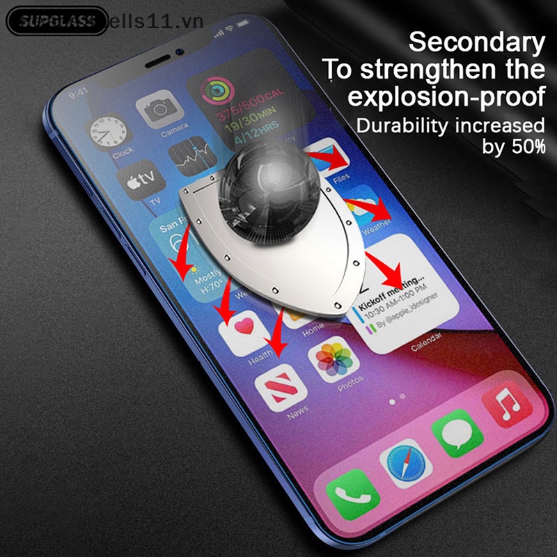 Kính Cường Lực Bảo Vệ Màn Hình Không Để Lại Dấu Vân Tay Cho iPhone 11 12 13 Pro Max 7 8 6 Plus XR X XS Max
