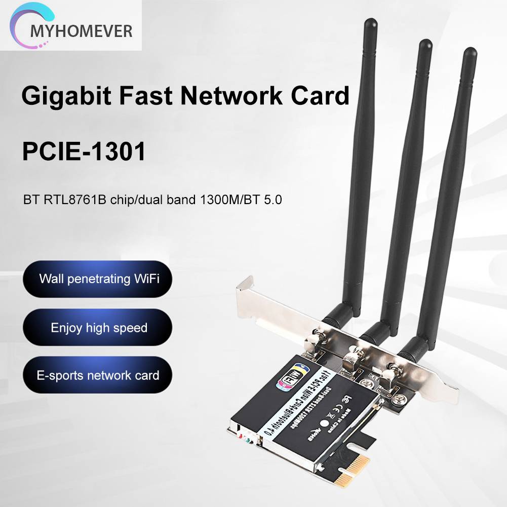 Thẻ Mạng Không Dây 2.4 / 5G 1300Mpbs Kết Nối Bluetooth 5.0