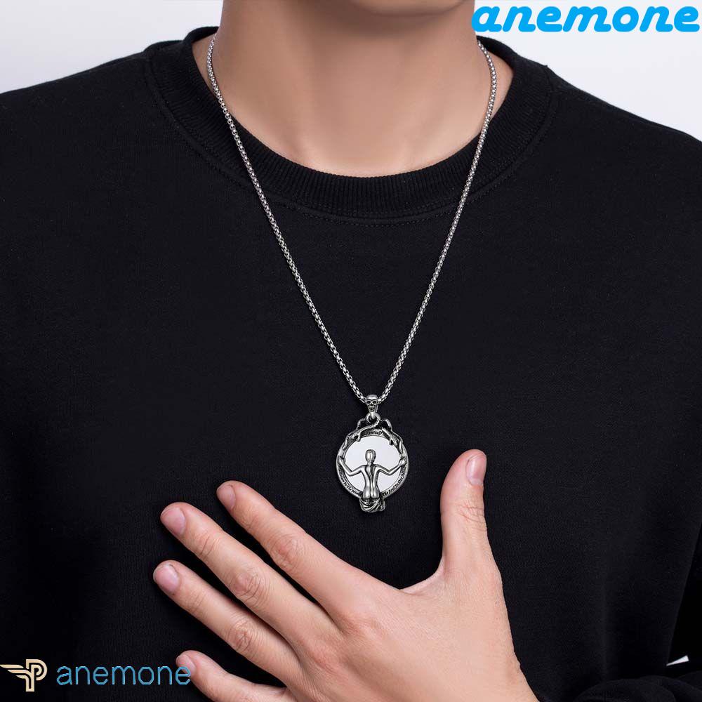 ANEMONE Vòng cổ Mạ Bạc Mặt Hình Đầu Lâu Phong Cách Gothic Thời Trang