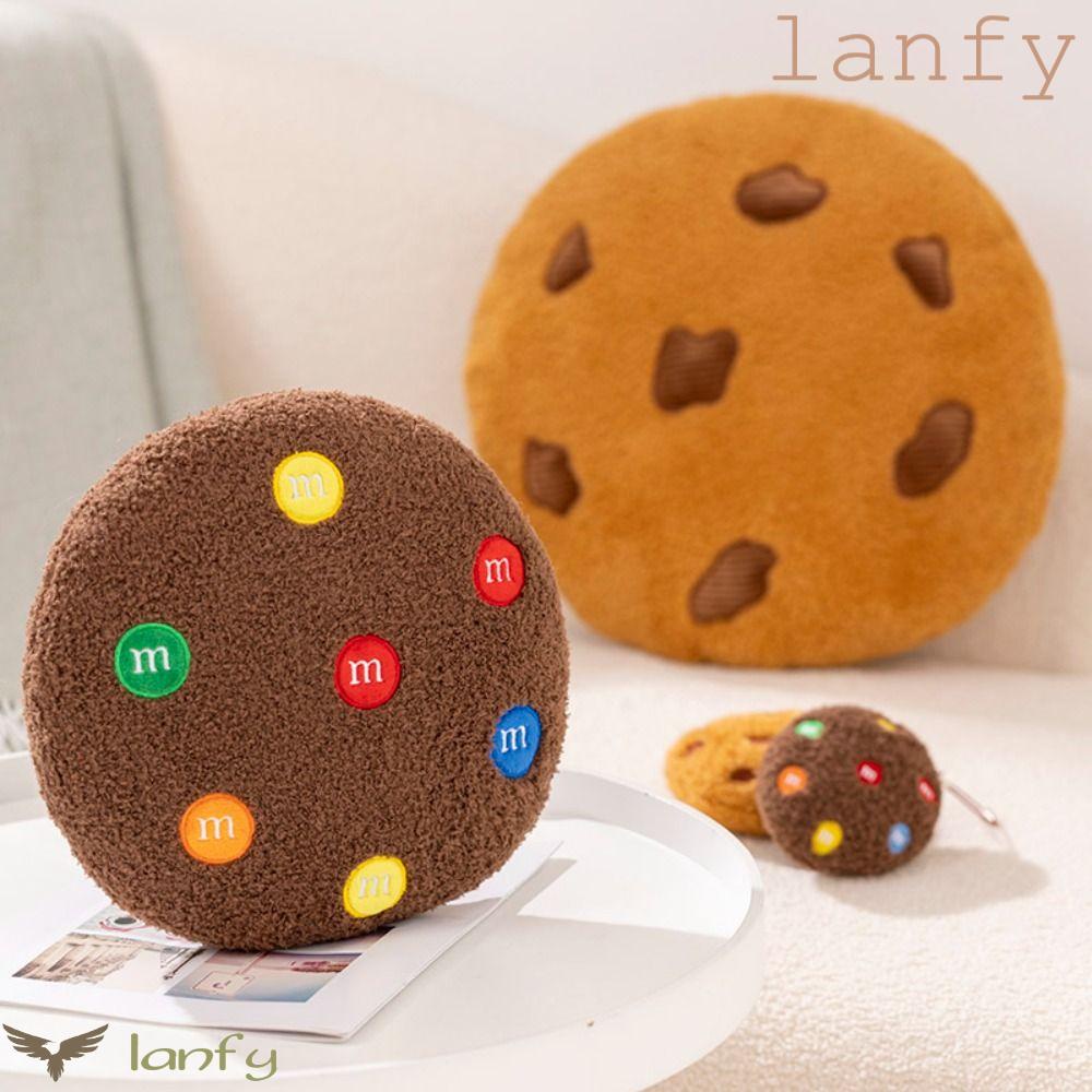 LANFY Gối Nhồi Bông Mềm Mại Hình Bánh Quy Sô Cô La Dễ Thương Cho Bé