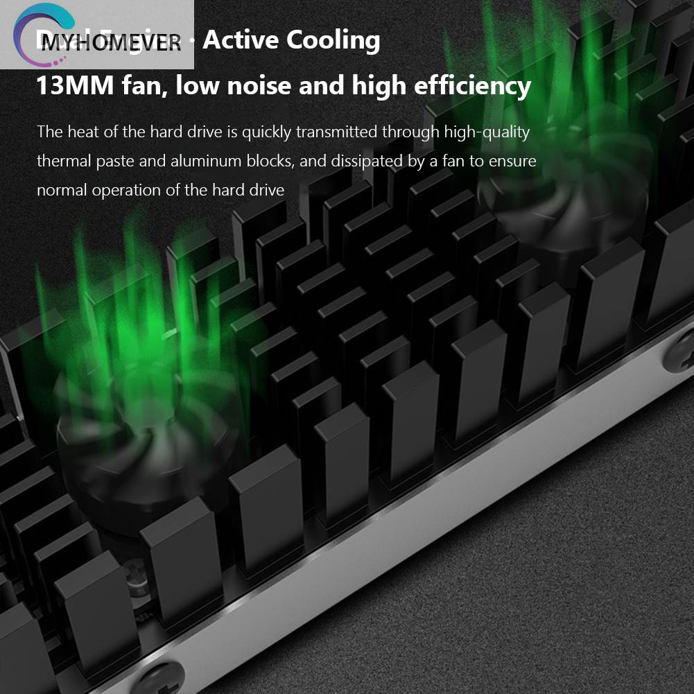 Quạt Tản Nhiệt Kép M.2 NVME SSD 13MM Bằng Hợp Kim Nhôm 2280