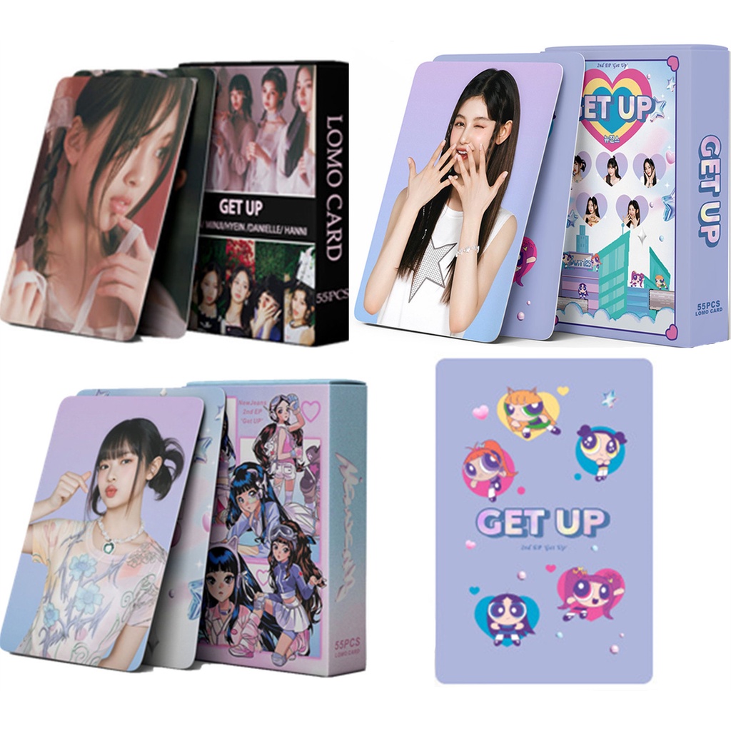 55pcs/box NJ 2023 New Album GET UP Photocards DANIELLE HANNI HAERIN HYEIN MINJI Lomo Card NJ Kpop Postcards New Arrivals