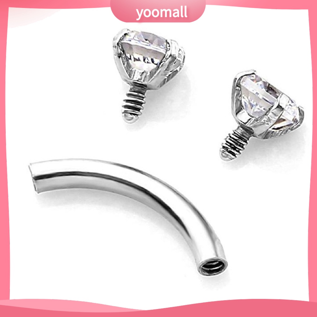 Khuyên Xỏ Cơ Thể Bằng Thép Chống Mòn Đính Đá Zircon Thời Trang Cho Nữ