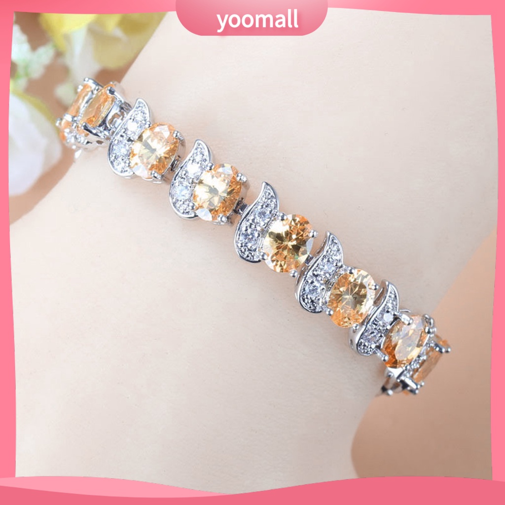 Vòng Đeo Tay Đính Đá Xanh Dương Duyên Dáng Thời Trang Cho Nữ