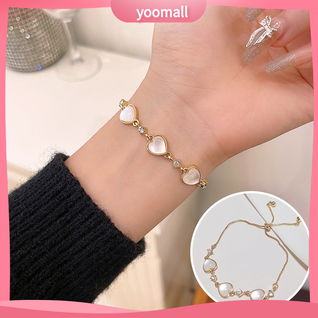 Vòng Tay Đính Đá Mắt Mèo Lấp Lánh Tùy Chỉnh Thời Trang Cho Nữ