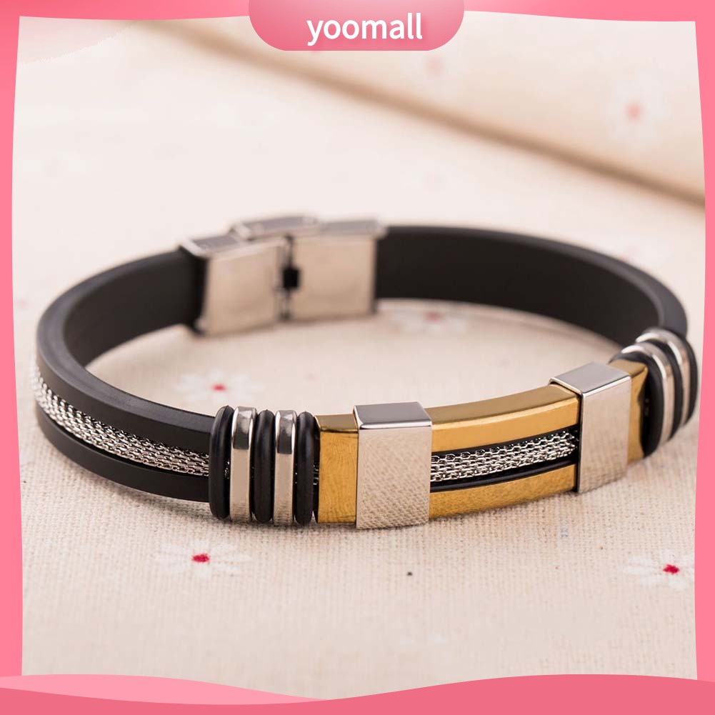 Vòng Tay Dây Xích Bằng Thép Titanium Độc Đáo Cho Nam