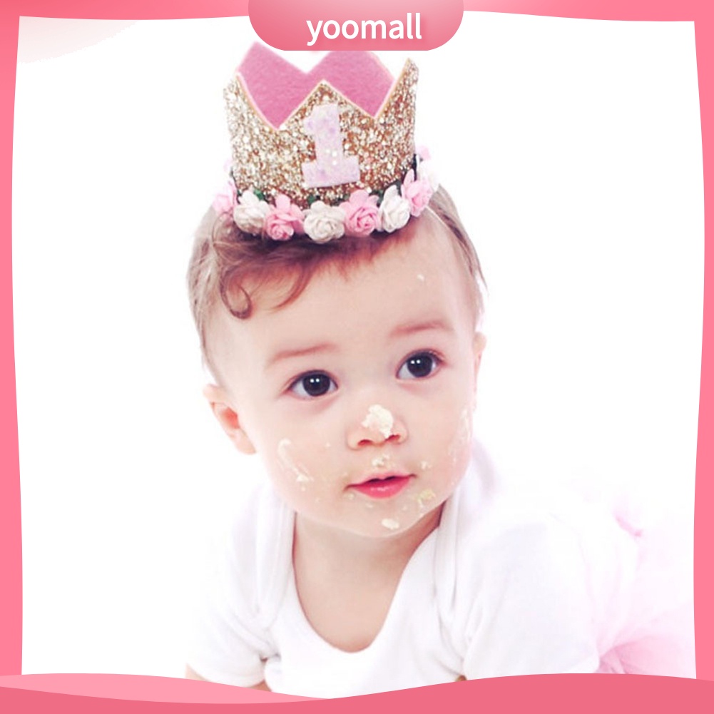 Băng Đô Cài Tóc Hình Vương Miện Đính Kim Sa Lấp Lánh Cho Bé Gái