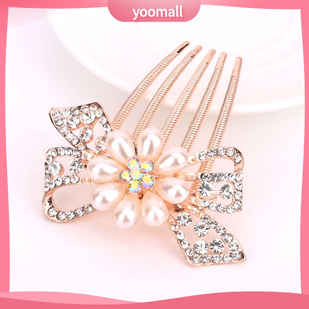 Lược Cài Tóc Năm Răng Đính Đá Lấp Lánh Dễ Sử Dụng