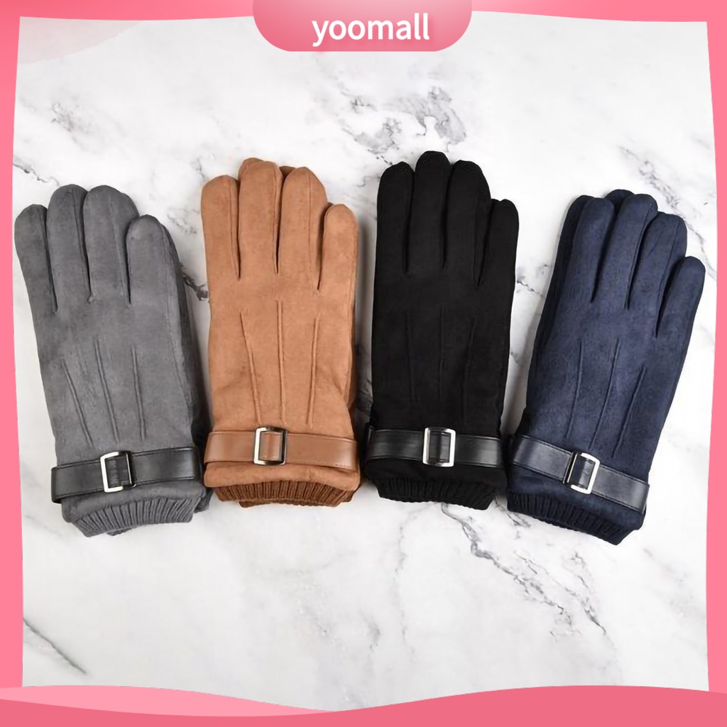 1 Đôi Găng Tay Lái Xe Máy / Trượt Tuyết Màu Sắc Tinh Khiết Chống Lạnh Có Thể Chạm Màn Hình Cảm Ứng