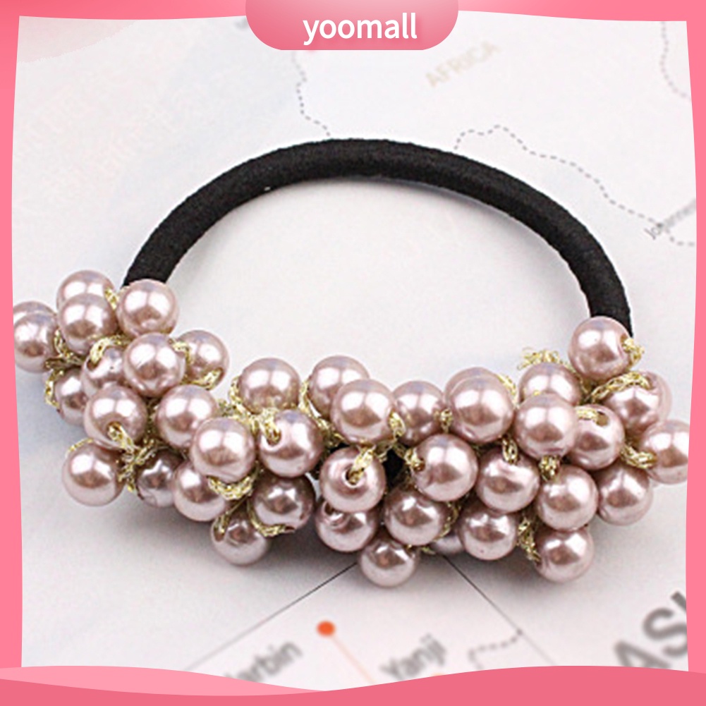 Dây Cột Tóc Đính Hạt Ngọc Trai Nhân Tạo Handmade Thời Trang Cho Nữ