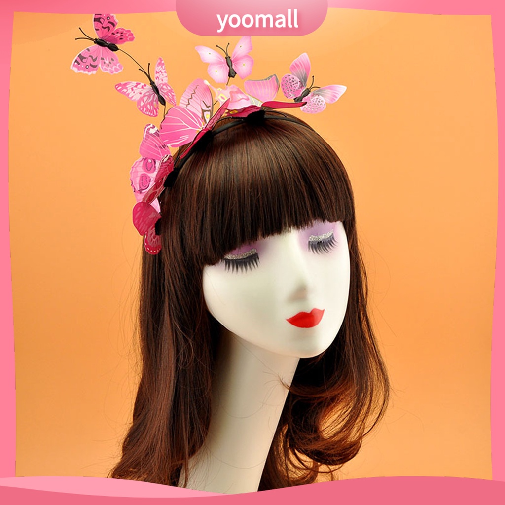 Băng Đô Cài Tóc Hình Bướm Ba Chiều Bằng Nhựa Sáng Tạo