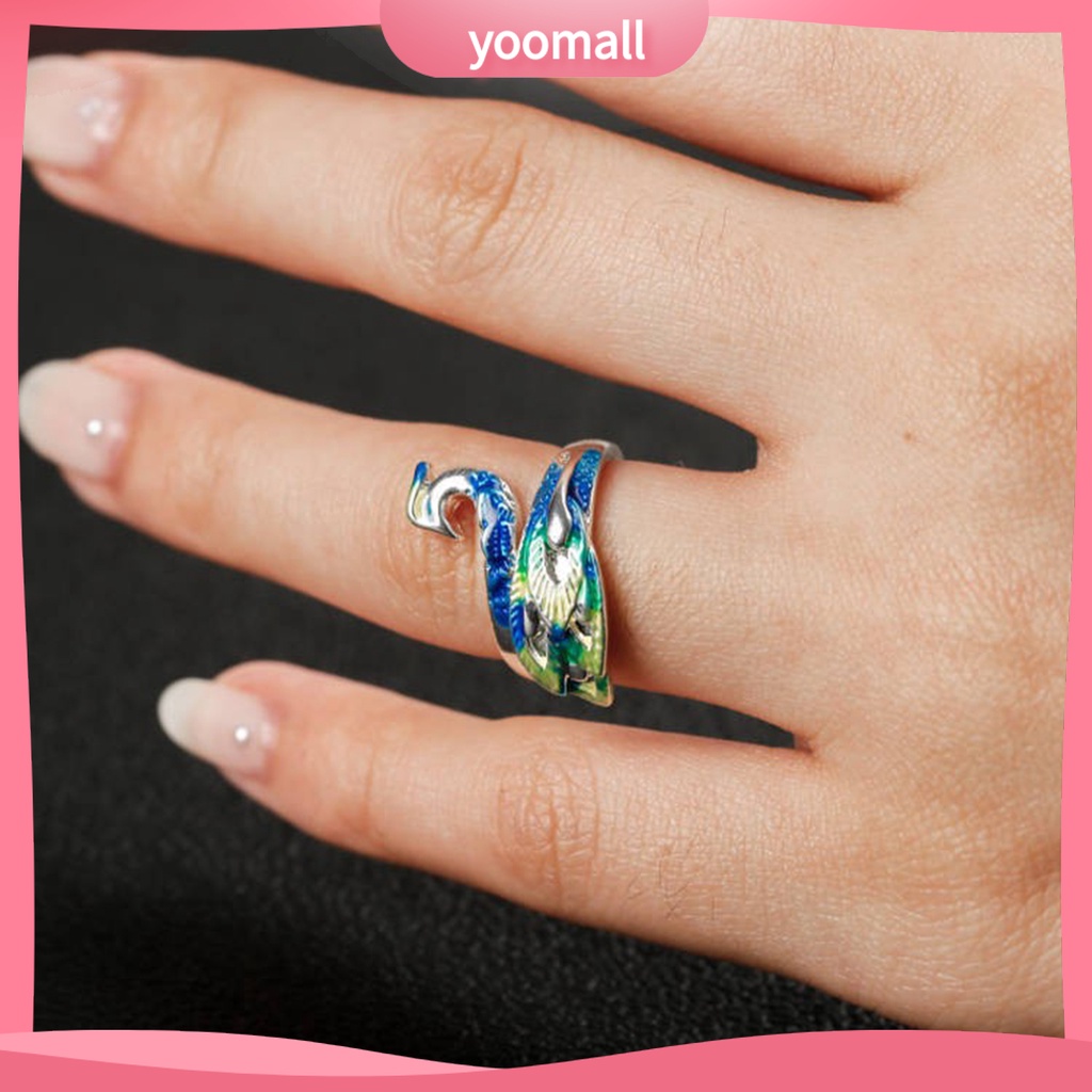 Vòng Tay / Nhẫn Mạ Điện Hình Chim Công Nhiều Màu Thanh Lịch Cho Nữ
