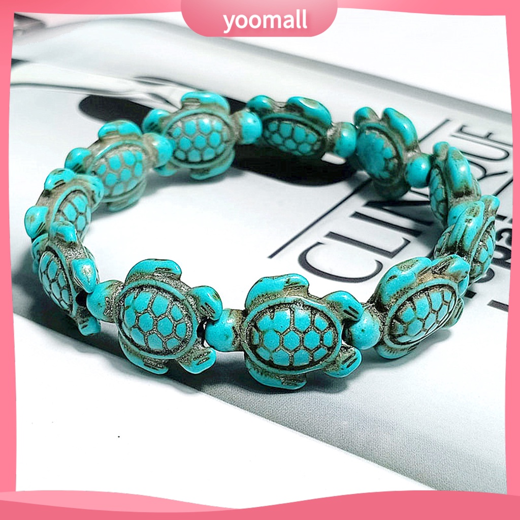 [YM] Vòng Tay Unisex Hình Động Vật Biển Đính Ngọc Lam Giả Phong Cách Hawaii Thân Thiện Với Môi Trường