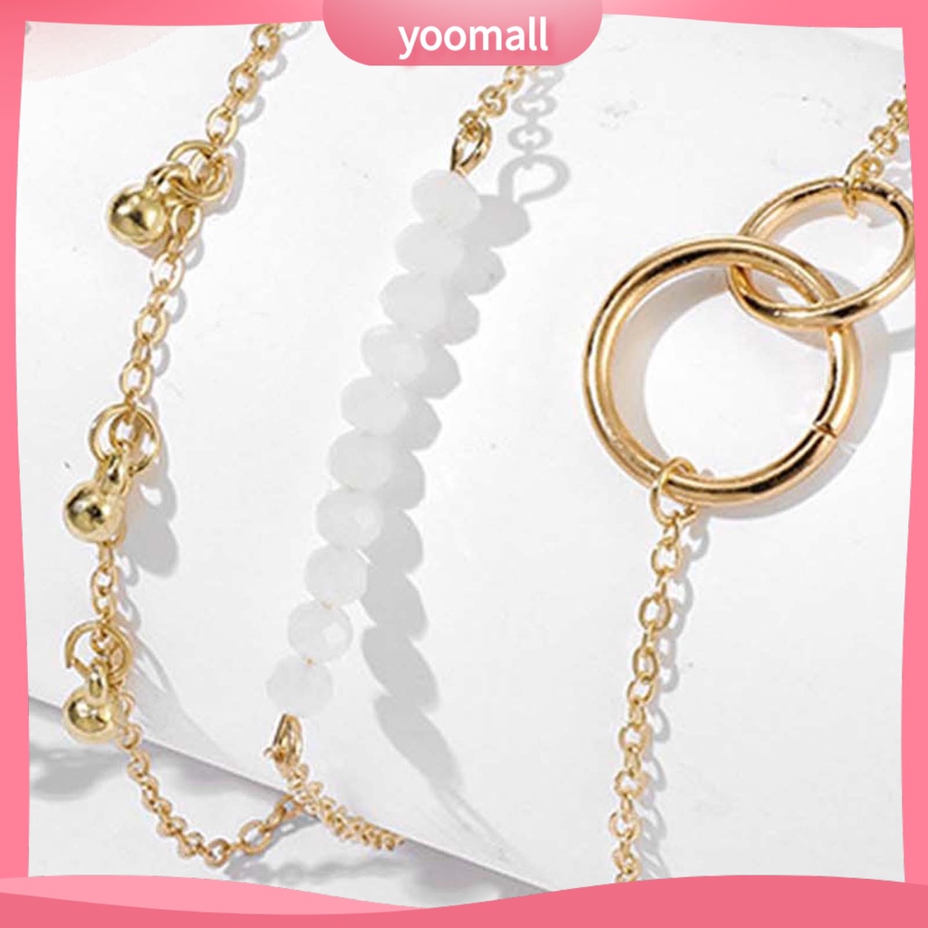 Set 6 Vòng Tay Hợp Kim Xếp Chồng Lên Nhau Cho Nữ