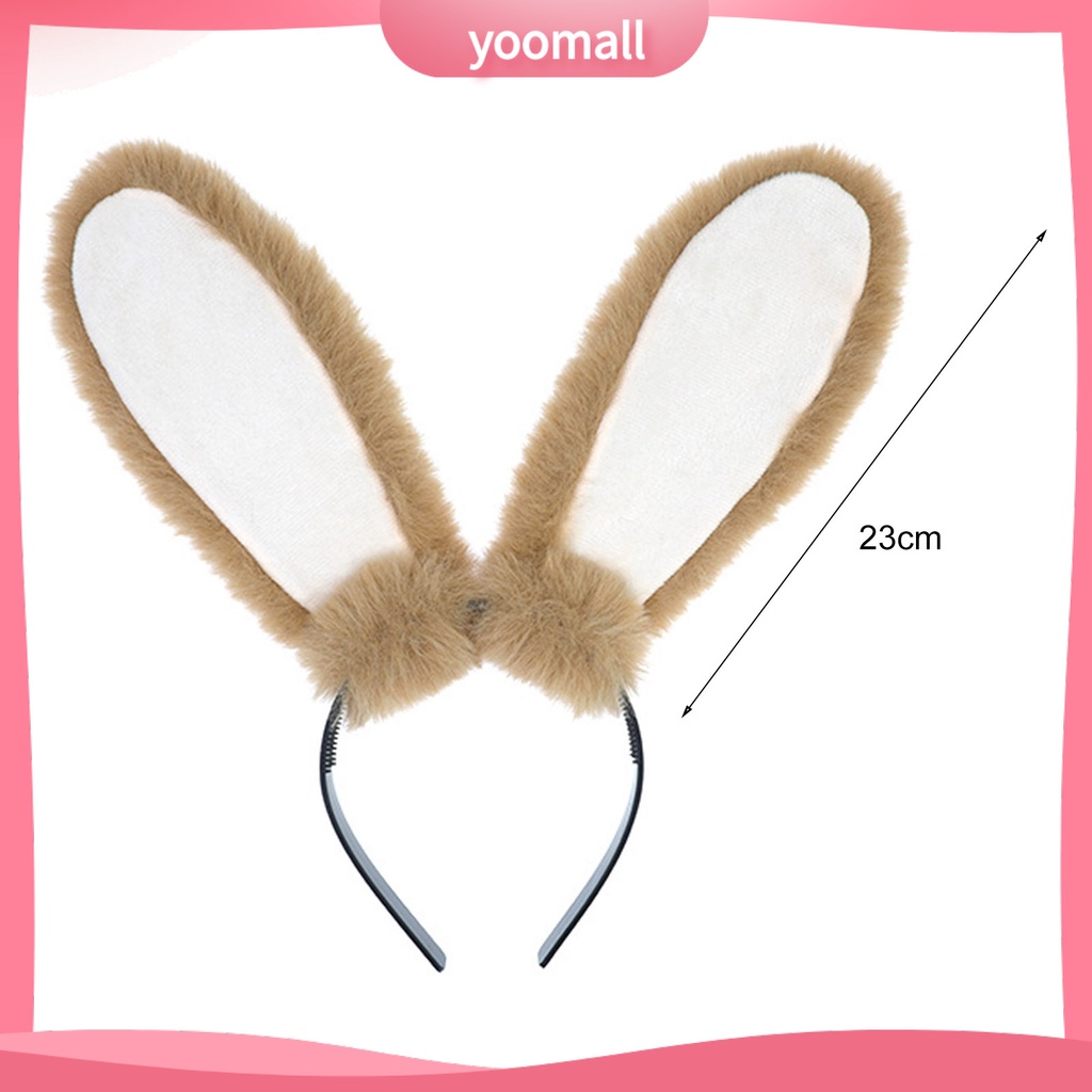 [YM] Băng Đô Tai Thỏ Bông Mềm Mại Nhiều Màu Sắc Ngọt Ngào Chống Trượt Tạo Kiểu Tóc Dùng Để Hóa Trang / Tiệc Tùng