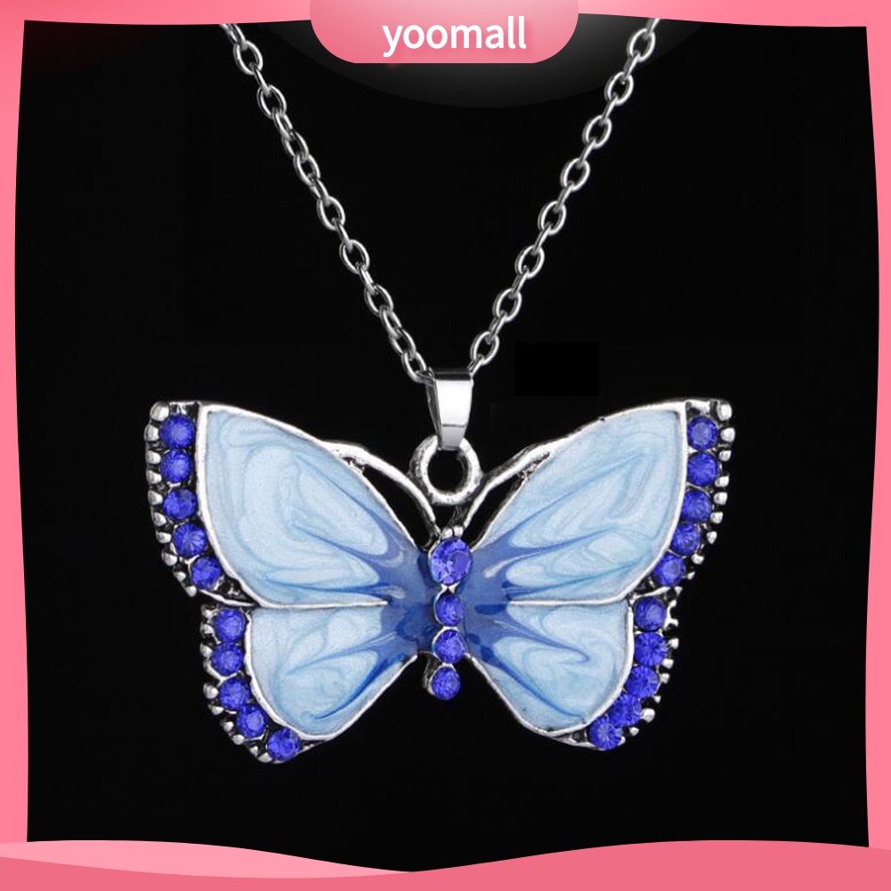 Vòng cổ Mặt Hình Bướm Đính Đá Phong Cách Retro Cho Nữ