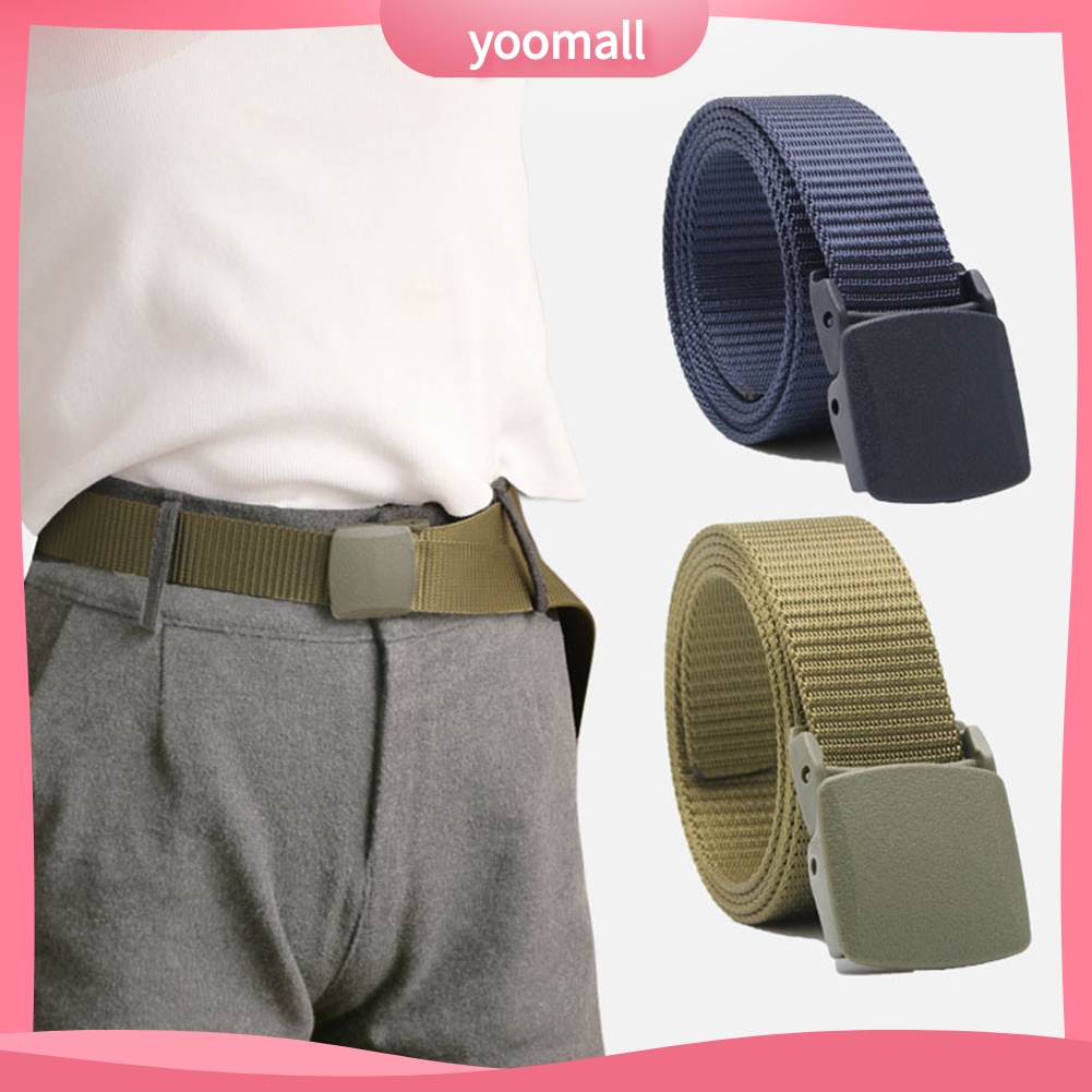 Thắt Lưng Màu Trơn Khóa Cài Điều Chỉnh Được Thời Trang Cho Nam