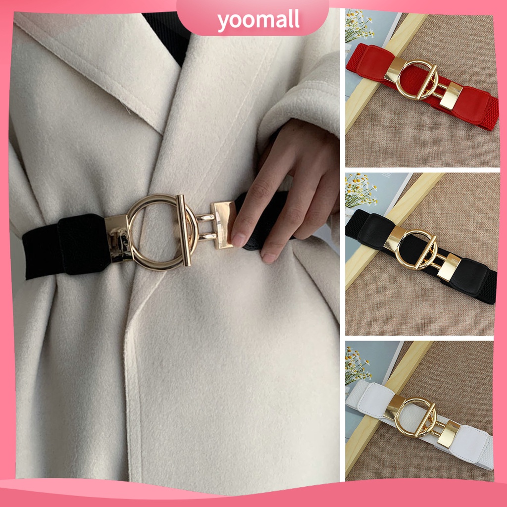 Thắt Lưng Giả Da Bản Rộng Co Giãn Cài Khóa Hợp Kim Tùy Chỉnh Thời Trang Cho Nữ
