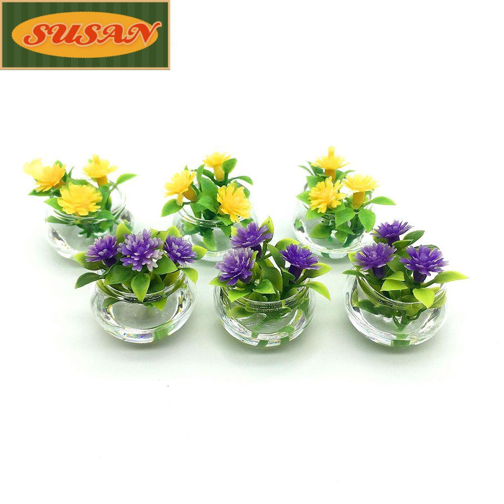 SUSANS Chậu Cây Giả Mini Tỉ Lệ 1: 12 Dùng Trang Trí Nhà Búp Bê