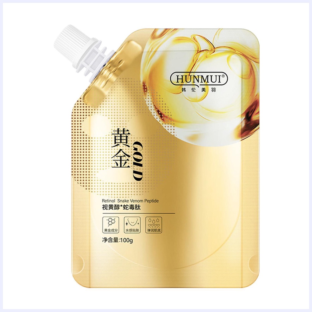 Retinol Snake Venom Peptide Gold Mask Làm sạch lỗ chân lông Loại bỏ mụn đầu đen Mặt nạ Tear Off Smear