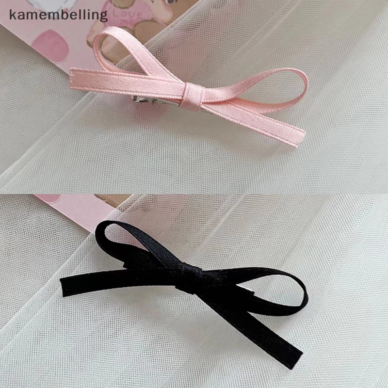 Set 2 Kẹp Tóc Nơ Viền Mềm Phong Cách Hàn Quốc Cho Nữ