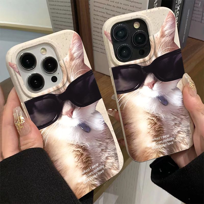 Ốp Điện Thoại Dẻo Họa Tiết Chú Mèo Đơn Giản Chống Sốc Cho Iphone 7plus8iphone12 14pro 13 11max YYG7